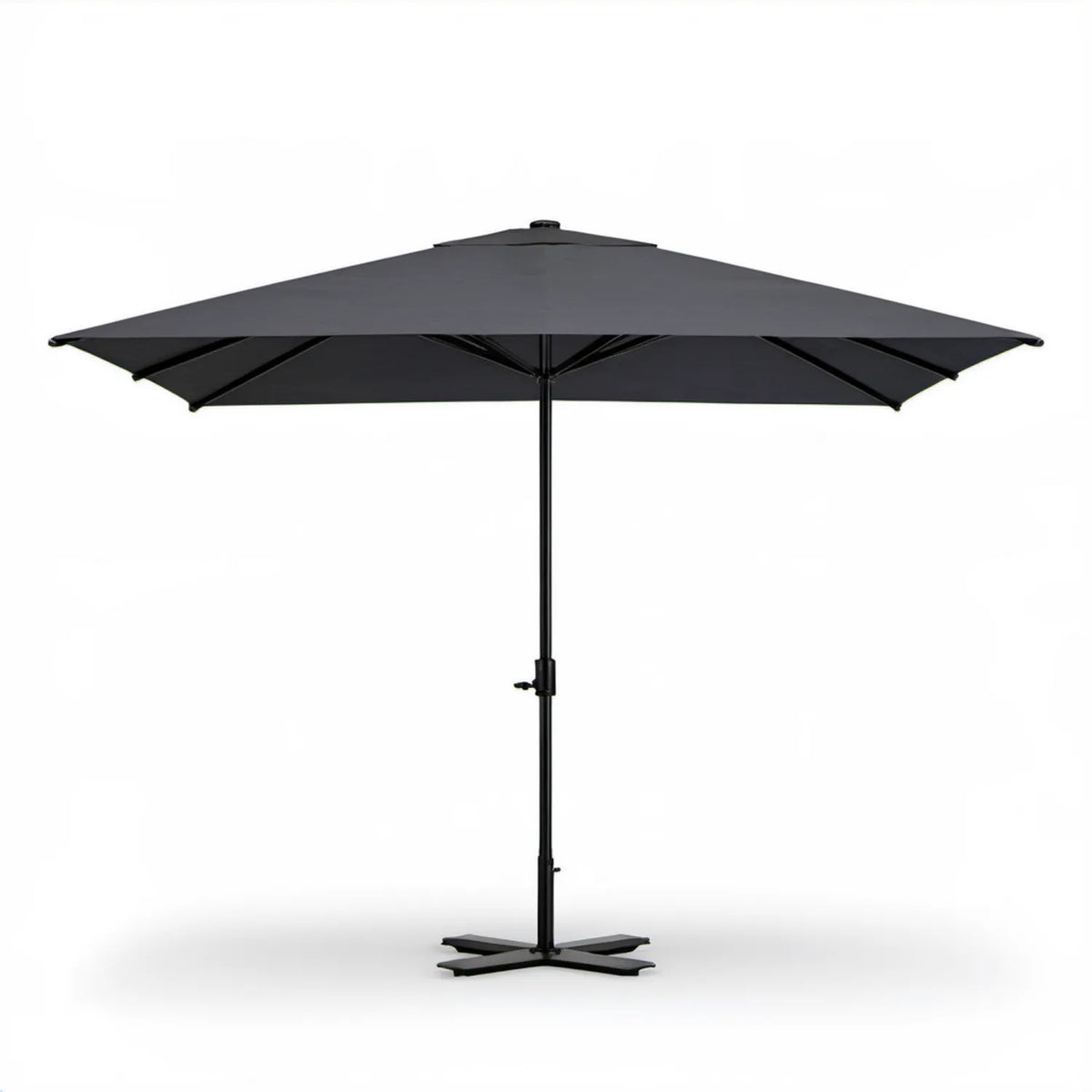Czarny parasol ogrodowy kwadratowy 300 x 300 cm z podwójną czaszą i stalowym stelażem