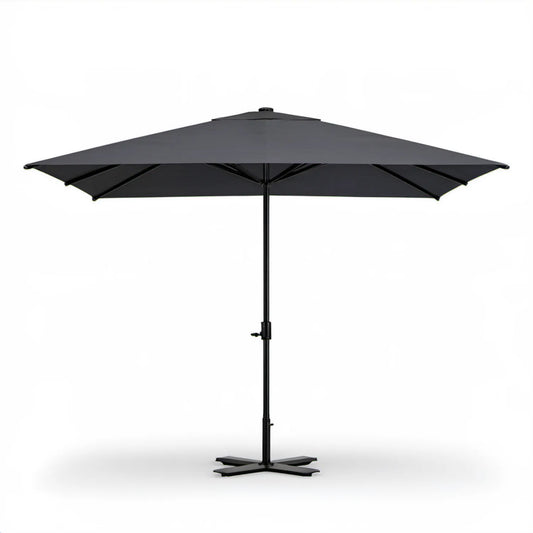 Czarny parasol ogrodowy kwadratowy 300 x 300 cm z podwójną czaszą i stalowym stelażem